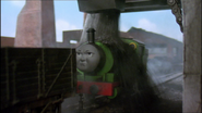 Percy covered in coal dust