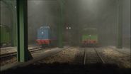 Percy and Thomas in the shed