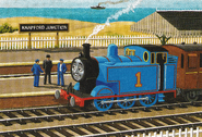 Knapford Beach seen behind the station as illustrated by Clive Spong