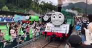 Green Thomas with Hiro and Percy