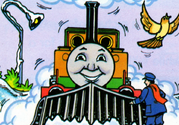 Stepney's driver in a scarf in a magazine story