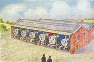 87546 and 98462 at Vicarstown Sheds as illustrated by William Middleton