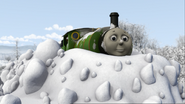 Percy with moderate snow (Percy the Snowman)