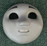 Skarloey's content face on display at the Awdry Extravaganza 2 at the Talyllyn Railway in 2022