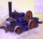 Fergus' model in storage prior to being restored