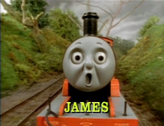 One of James' Trackside Tunes namecards from James and the Trouble with Trees