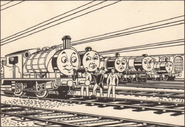 The Workshop Engines in a colouring book