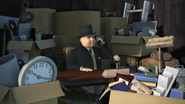 The Fat Controller at his temporary office