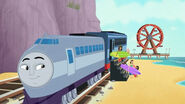 Passengers leaving one of Kenji's coaches at Norramby Beach