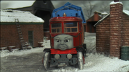 Elizabeth carrying Thomas' snowplough