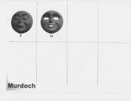 (Note: Murdoch's unused sleeping face next to his happy face on the top left)