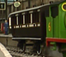 A dark brown brake coach with cream lining