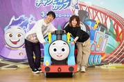 Takashi Fujii and YOU at a press conference for Race for the Sodor Cup