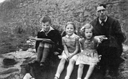 Christopher and his family at Towyn beach in summer 1952