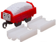 Red Snow Covered Truck