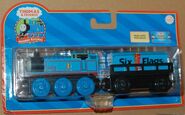 Wooden Railway Thomas with Six Flags cargo car