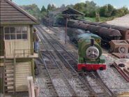 Percy shunting in the yards