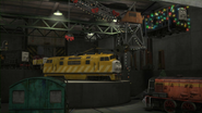 The Dieselworks covered with Christmas decorations