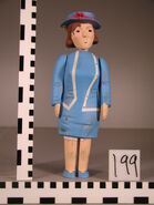 Lady Hatt's damaged dress and hat figure