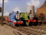 Thomas and Oliver at the yard in the fourth series