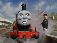 James' happy face that appeared throughout the entire model era, excluding Jack and the Sodor Construction Company (1984-2008)