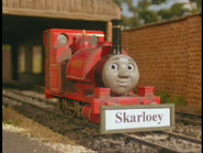Skarloey with nameboard