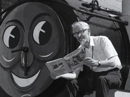 ChristopherAwdryThomasNRM1987.jpg (728 KB) Christopher Awdry with a copy of Thomas and the Evil Diesel at the National Railway Museum in 1987