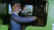 Percy's driver applying the brakes