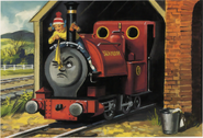 Nancy polishes Skarloey for Rheneas' return