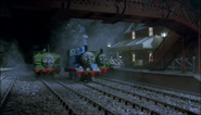 Thomas rushes past Percy & Duck