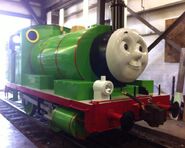 Percy in the engine shop