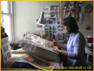 Loranie Marshall working on an illustration