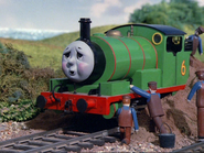 Percy being dug out from a dirtbank