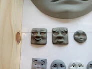 Lady, Splatter and Dodge's faces on display