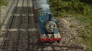 Thomas crashes into the telephone pole