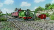 Percy pulling the mail train past Maithwaite