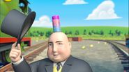 Sir Topham Hatt with a spray paint can in The Hunt for Springtime Clues