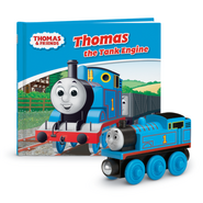 Thomas with a Wooden Railway Engine