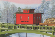 A Sodor Line Caboose as illustrated by Tommy Stubbs