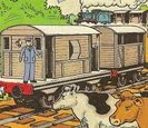 Cattle trucks in a magazine story
