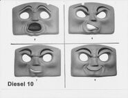 Page two of Diesel 10's face reference sheet taken during the production of Series 12, courtesy of TomsProps on Twitter