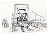 Concept art of the Sodor Suspension Bridge by Robert Gauld-Galliers