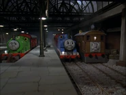 Thomas and Percy with the mail train at Knapford