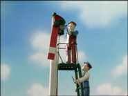 A signal under repair in Season 6