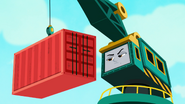 Tess with an intermodal container