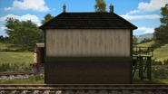 Toby hiding behind a signal box