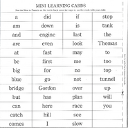 Mini Learning Cards