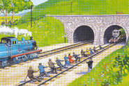 The tunnel as it first appears in the Railway Series