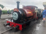 No. 10 dressed up as Sir Handel with an updated face at the fourth Awdry Extravaganza