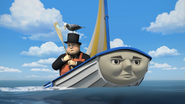 Sir Topham Hatt onboard Skiff